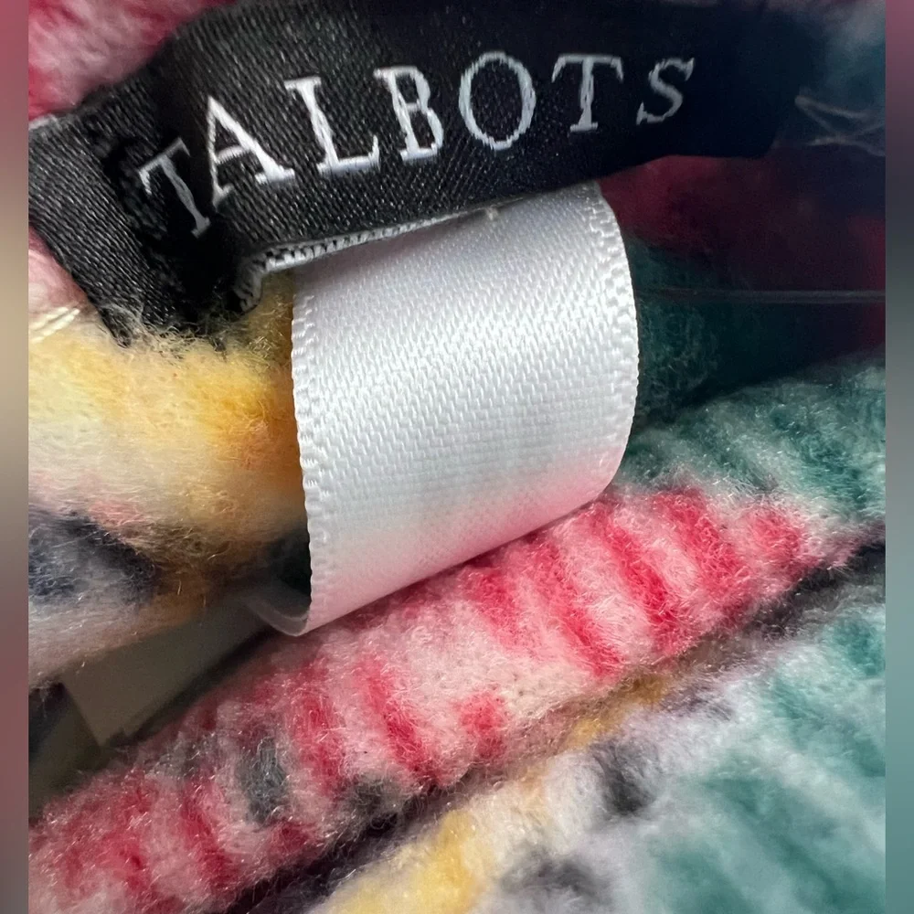 NWT Talbots Tartan Plaid Fleece Blanket Throw JOY 48 x 60 Cabincore Cozy Holiday